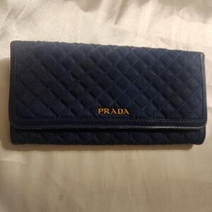 Prada Dark Blue Quilted Clutch